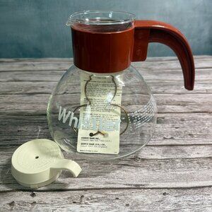 Vintage GEMCO “Whistler” Glass Kettle Coffee or Tea 8-cups, Label Still Inside